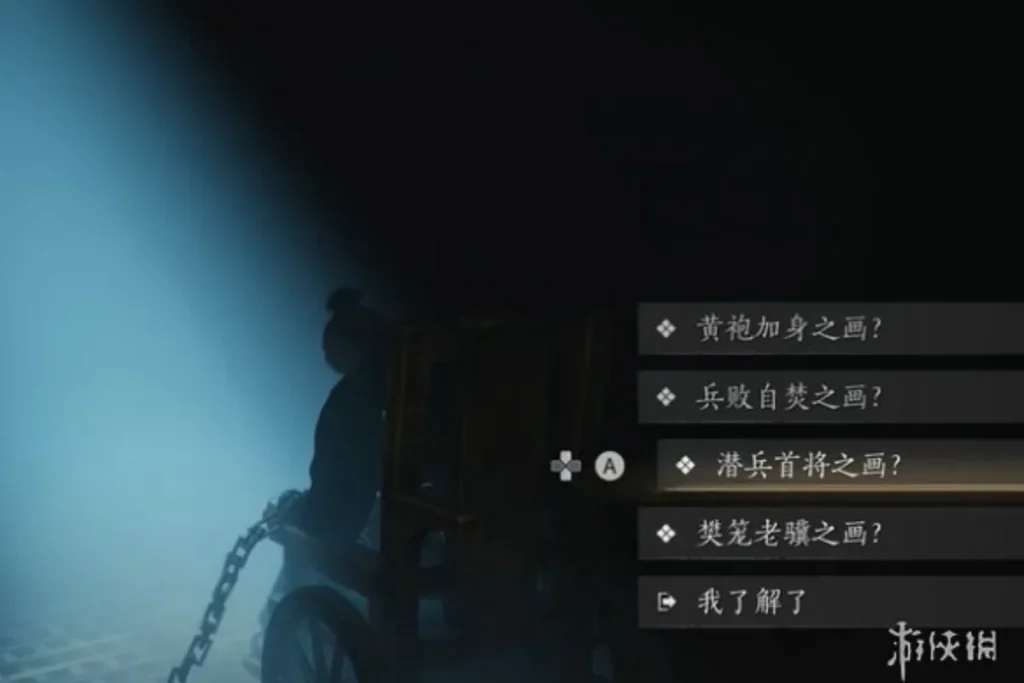 對應畫像依序為：趙匡胤、石守信、李筠、慕容延釗