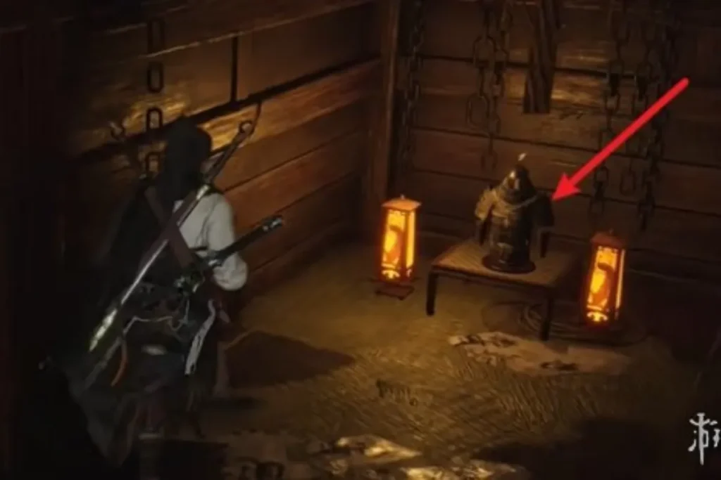 從房間出來，慕容延鑷的甲胄就在走廊右邊