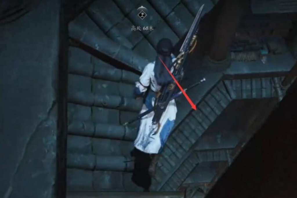 千山法獲取步驟：沿著邊緣往下跳開啟最後的寶箱