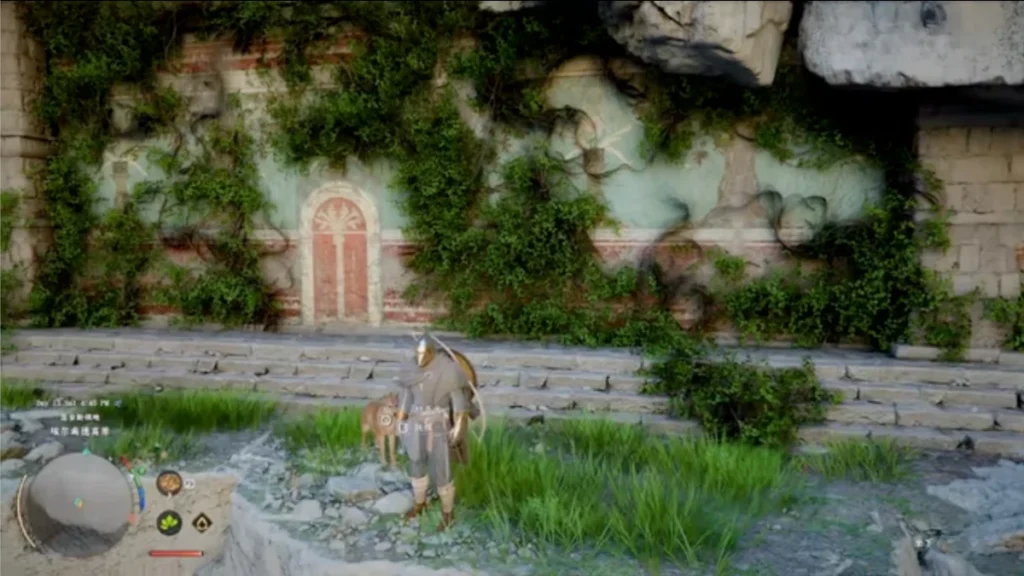 滑翔到半山腰會發現有紅色門壁畫